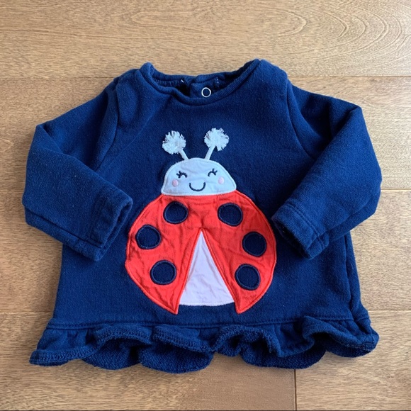 3/$10 CARTERS Baby girl ladybug sweater 6m - Picture 1 of 4